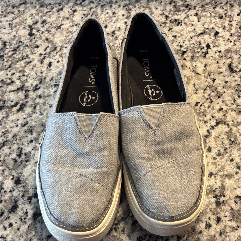 TOMS Gray Slip-On Shoes